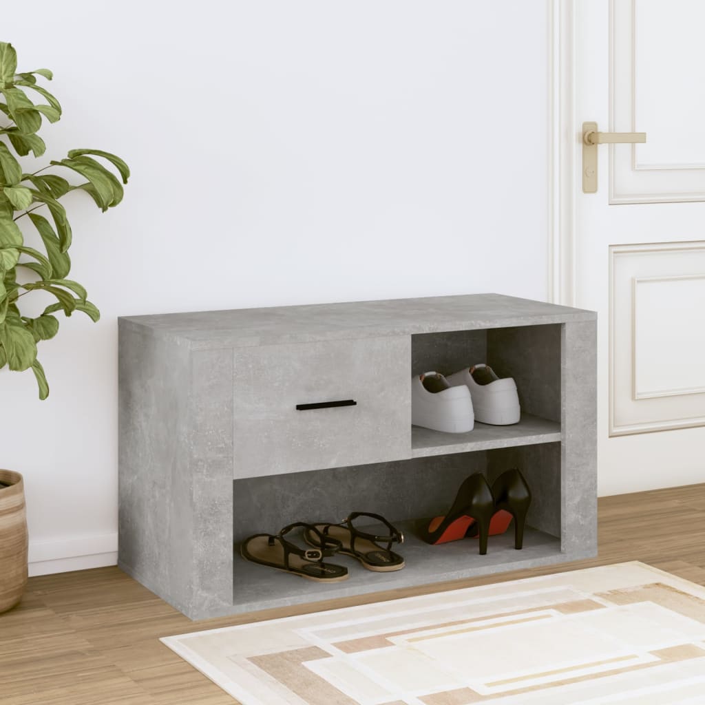 Schuhschrank Betongrau 80x35x45 cm Holzwerkstoff - Pazzar.ch