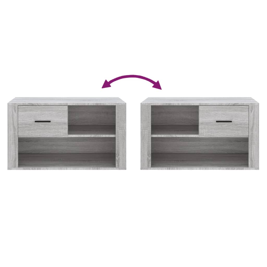 Schuhschrank Grau Sonoma 80x35x45 cm Holzwerkstoff - Pazzar.ch