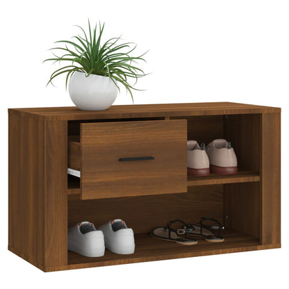 Schuhschrank Braun Eichen-Optik 80x35x45 cm Holzwerkstoff - Pazzar.ch