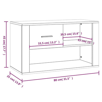 Schuhschrank Braun Eichen-Optik 80x35x45 cm Holzwerkstoff - Pazzar.ch