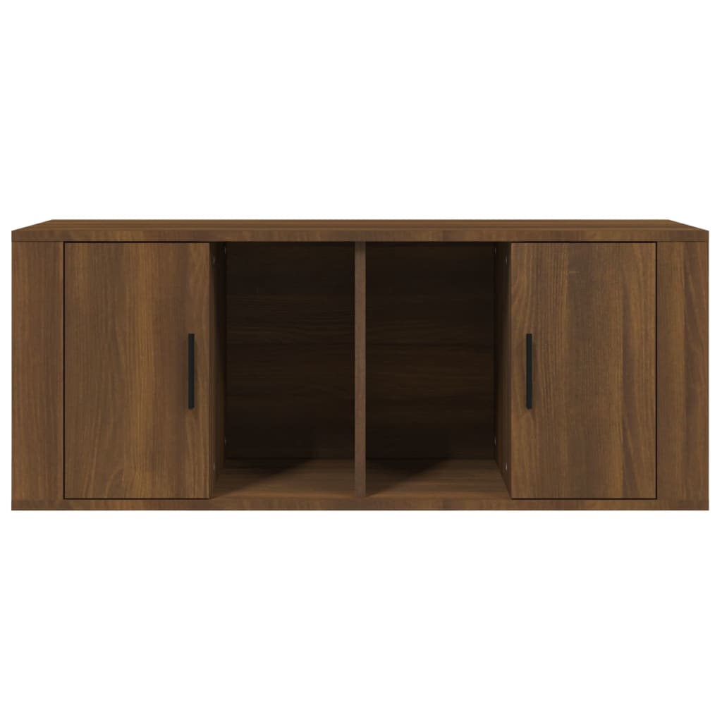 TV-Schrank Braun Eichen-Optik 100x35x40 cm Holzwerkstoff - Pazzar.ch