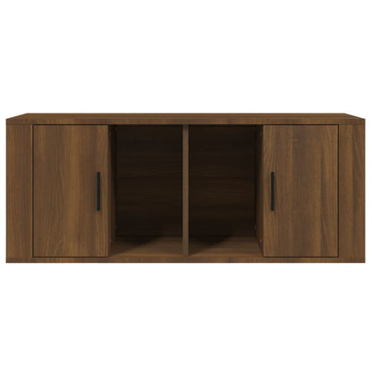 TV-Schrank Braun Eichen-Optik 100x35x40 cm Holzwerkstoff - Pazzar.ch