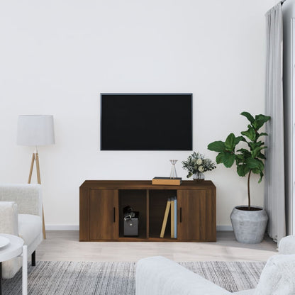 TV-Schrank Braun Eichen-Optik 100x35x40 cm Holzwerkstoff - Pazzar.ch