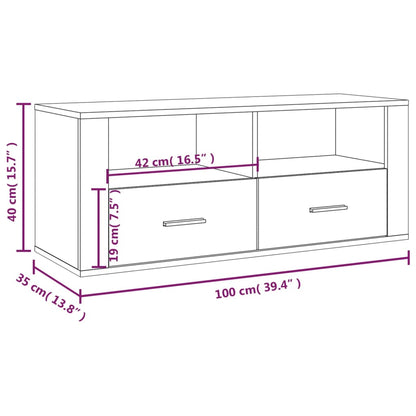TV-Schrank Räuchereiche 100x35x40 cm Holzwerkstoff - Pazzar.ch