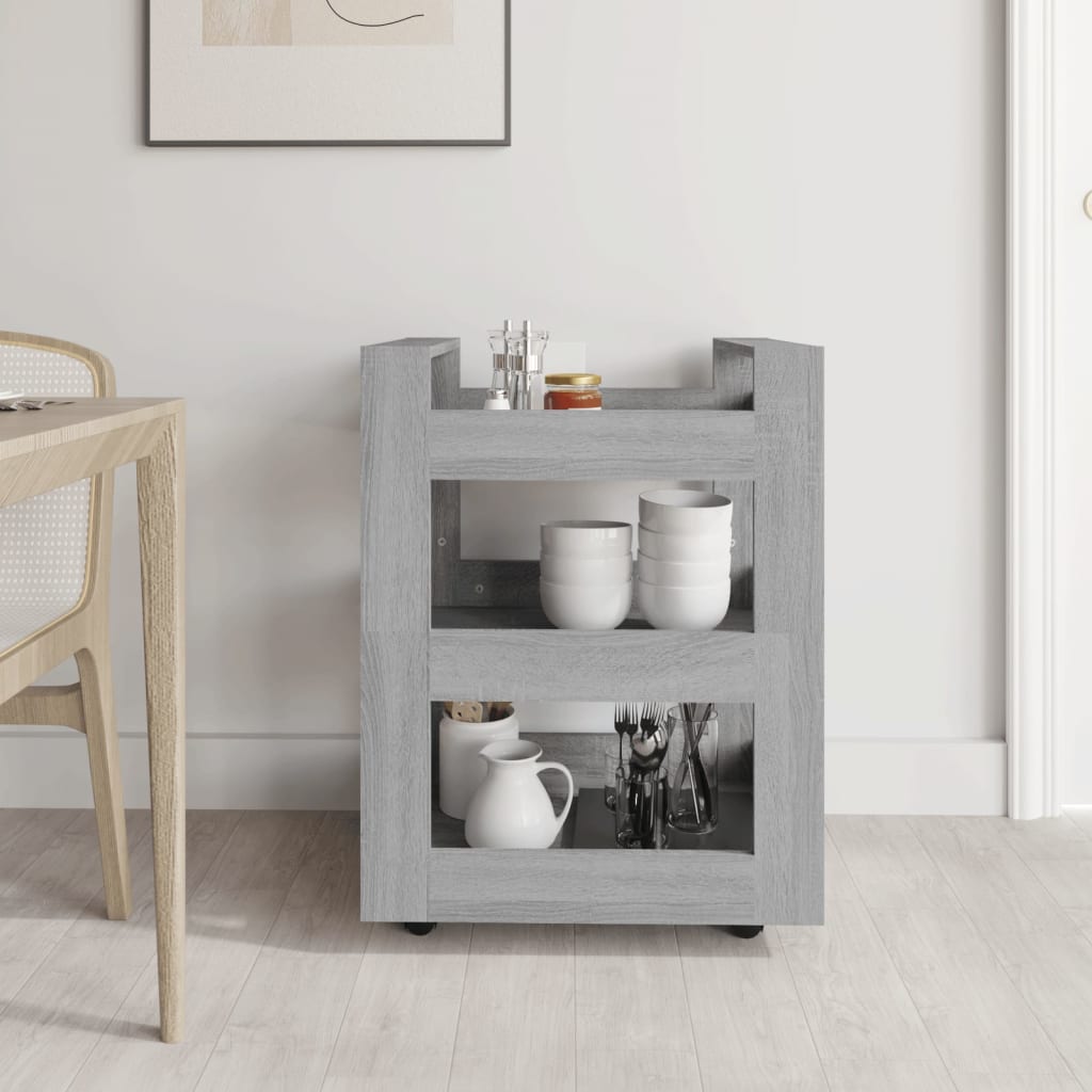 Küchenwagen Grau Sonoma 60x45x80 cm Holzwerkstoff - Pazzar.ch