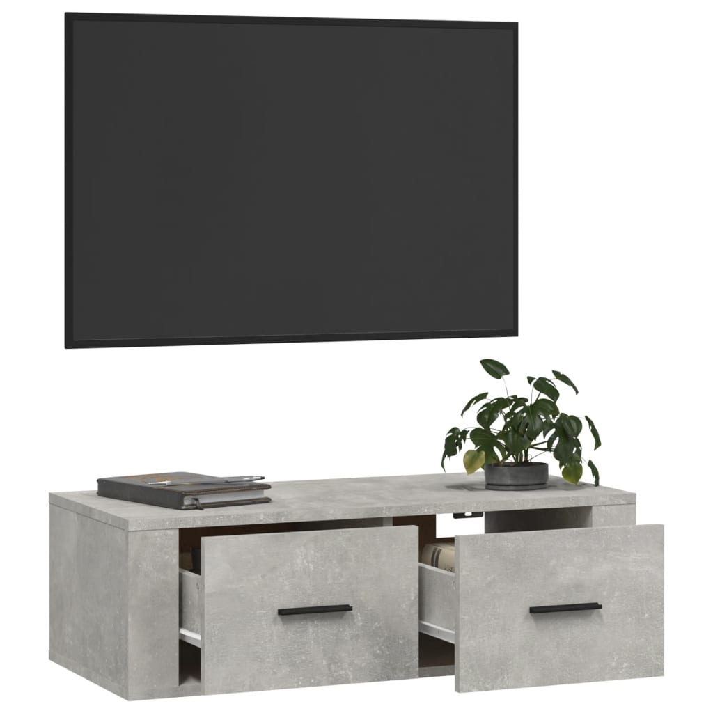 TV-Wandschrank Betongrau 80x36x25 cm Holzwerkstoff - Pazzar.ch