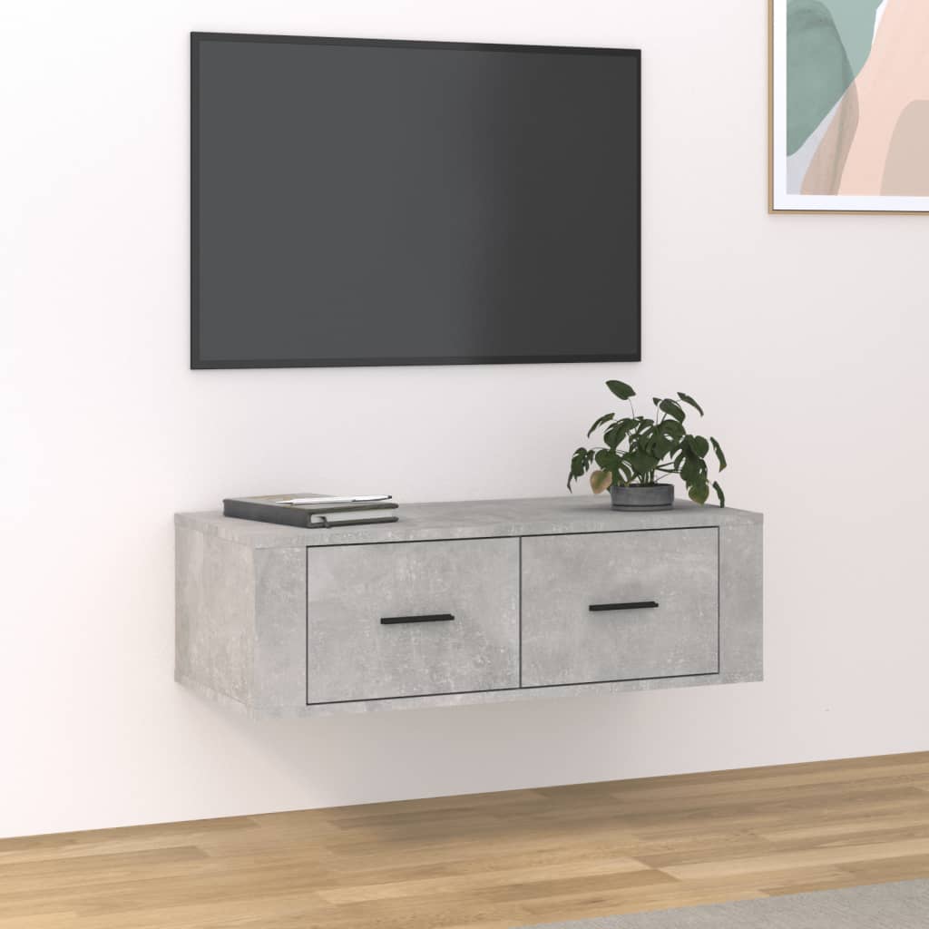 TV-Wandschrank Betongrau 80x36x25 cm Holzwerkstoff - Pazzar.ch