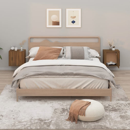 Wand-Nachttische 2 Stk. Braun Eichen-Optik 50x30x47 cm - Pazzar.ch