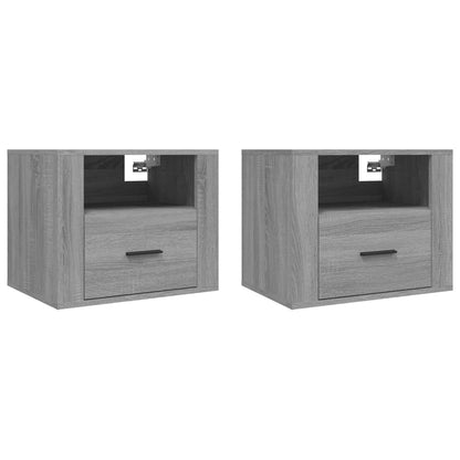 Wand-Nachttische 2 Stk. Grau Sonoma 50x36x40 cm - Pazzar.ch