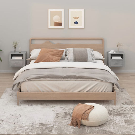 Wand-Nachttische 2 Stk. Grau Sonoma 50x36x40 cm - Pazzar.ch