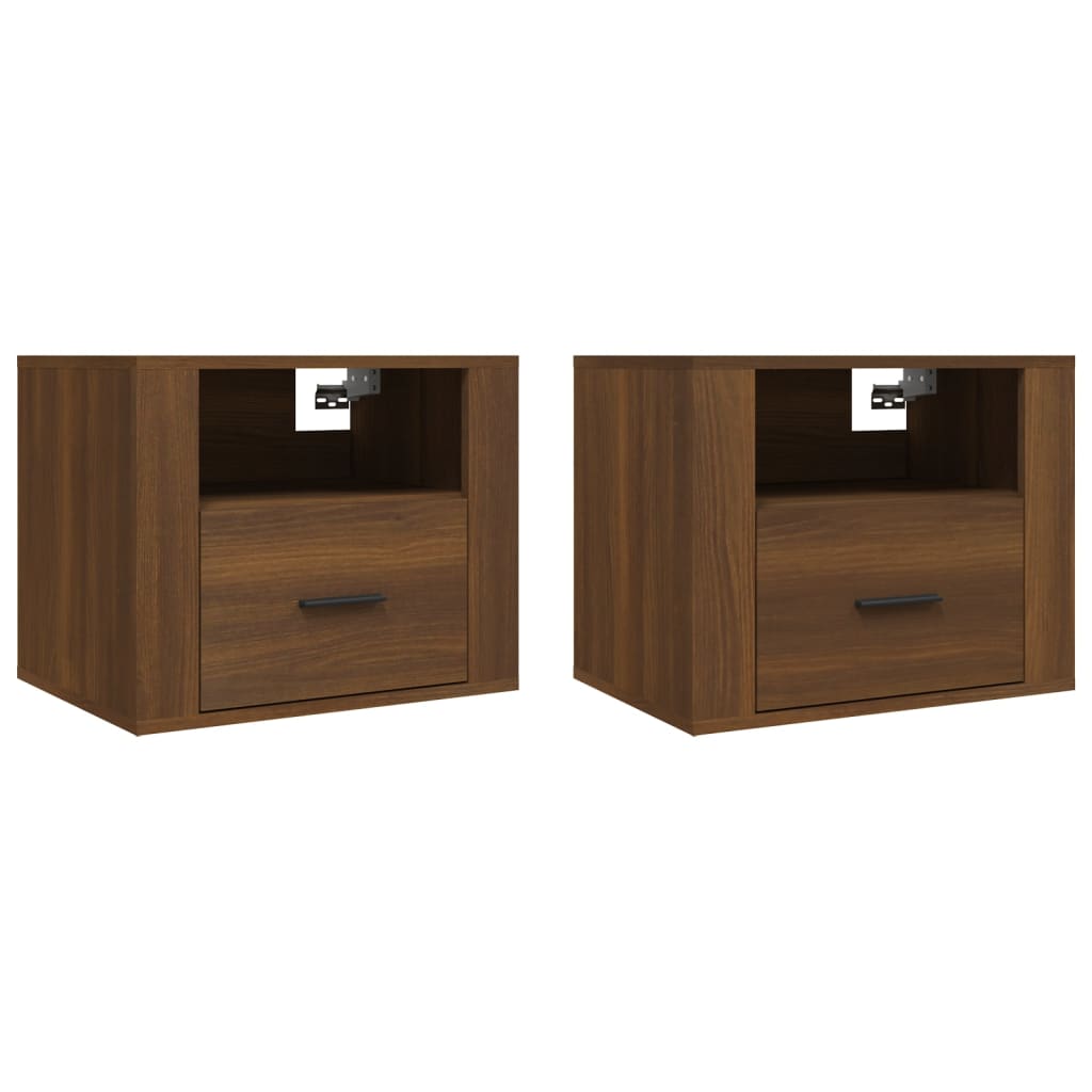 Wand-Nachttische 2 Stk. Braun Eichen-Optik 50x36x40 cm - Pazzar.ch