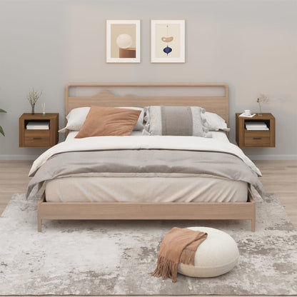Wand-Nachttische 2 Stk. Braun Eichen-Optik 50x36x40 cm - Pazzar.ch