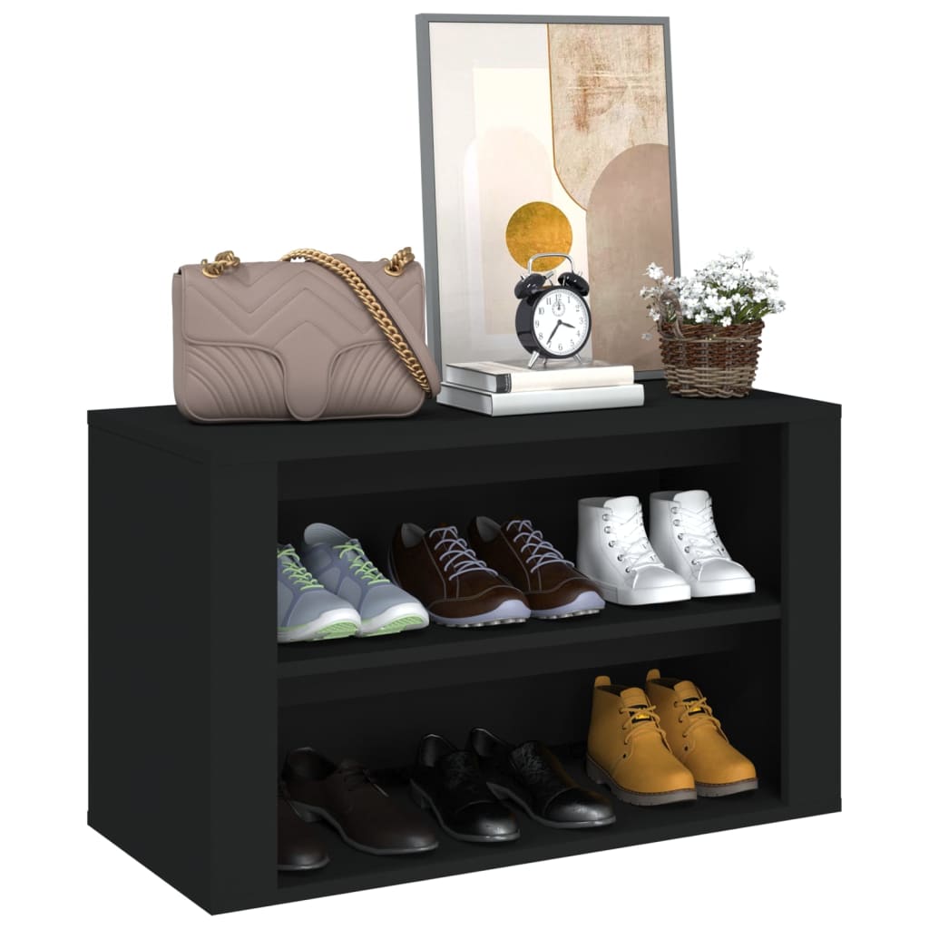 Schuhregal Schwarz 75x35x45 cm Holzwerkstoff - Pazzar.ch