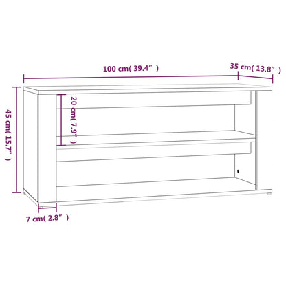 Schuhregal Betongrau 100x35x45 cm Holzwerkstoff - Pazzar.ch