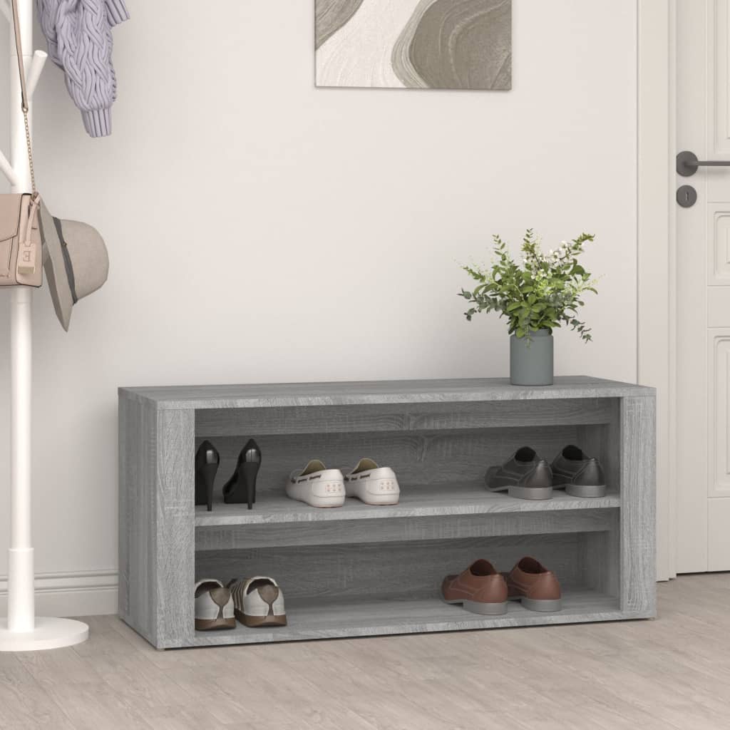 Schuhregal Betongrau 100x35x45 cm Holzwerkstoff - Pazzar.ch