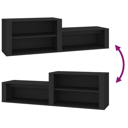 Schuhschrank Schwarz 150x35x45 cm Holzwerkstoff - Pazzar.ch
