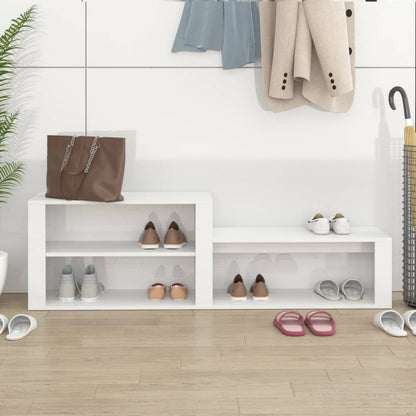 Schuhschrank Hochglanz-Weiß 150x35x45 cm Holzwerkstoff - Pazzar.ch