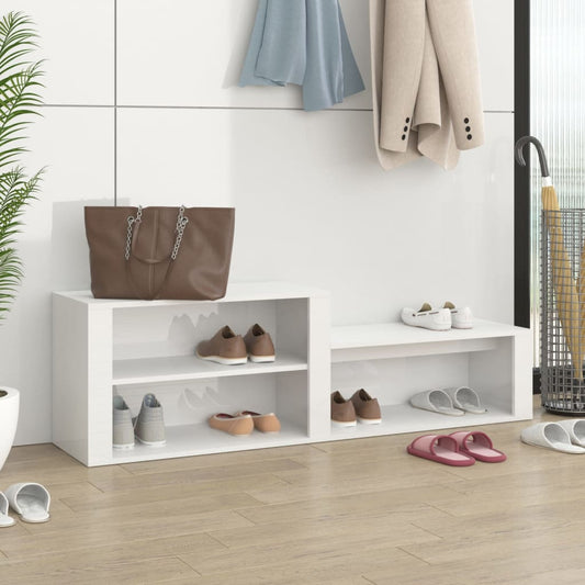 Schuhschrank Hochglanz-Weiß 150x35x45 cm Holzwerkstoff - Pazzar.ch