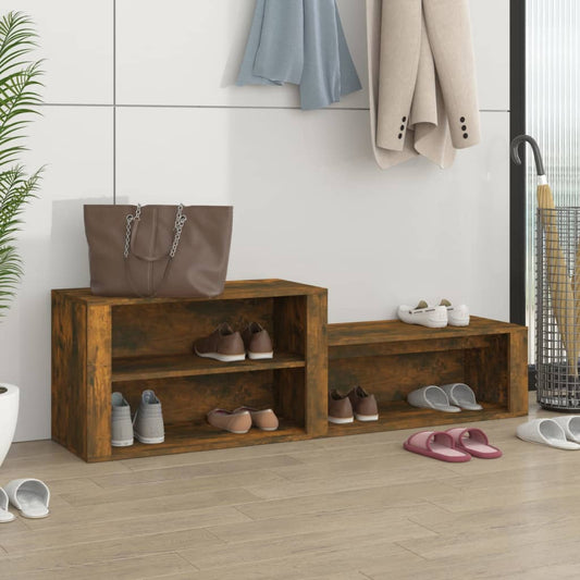 Schuhschrank Räuchereiche 150x35x45 cm Holzwerkstoff - Pazzar.ch