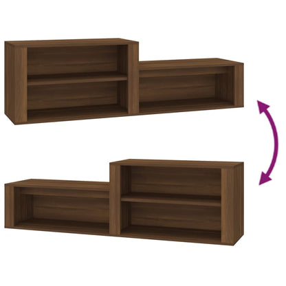 Schuhschrank Braun Eichen-Optik 150x35x45 cm Holzwerkstoff - Pazzar.ch