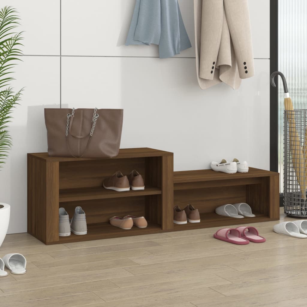Schuhschrank Braun Eichen-Optik 150x35x45 cm Holzwerkstoff - Pazzar.ch