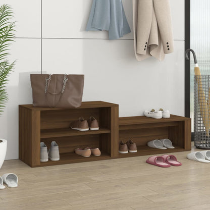 Schuhschrank Braun Eichen-Optik 150x35x45 cm Holzwerkstoff - Pazzar.ch