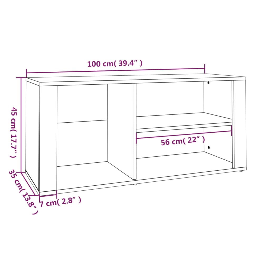 Schuhregal Weiß 100x35x45 cm Holzwerkstoff - Pazzar.ch