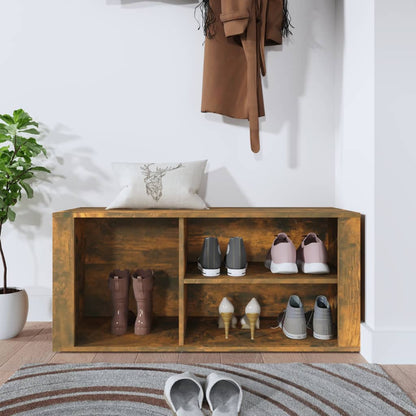 Schuhregal Räuchereiche 100x35x45 cm Holzwerkstoff - Pazzar.ch