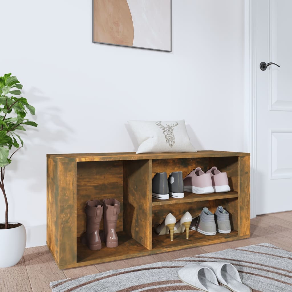 Schuhregal Räuchereiche 100x35x45 cm Holzwerkstoff - Pazzar.ch