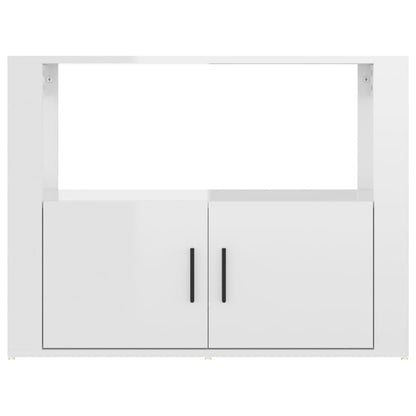 Sideboard Hochglanz-Weiß 80x30x60 cm Holzwerkstoff - Pazzar.ch