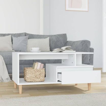 Couchtisch Hochglanz-Weiß 90x49x45 cm Holzwerkstoff - Pazzar.ch