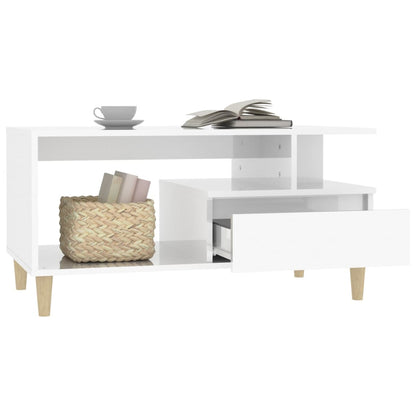 Couchtisch Hochglanz-Weiß 90x49x45 cm Holzwerkstoff - Pazzar.ch