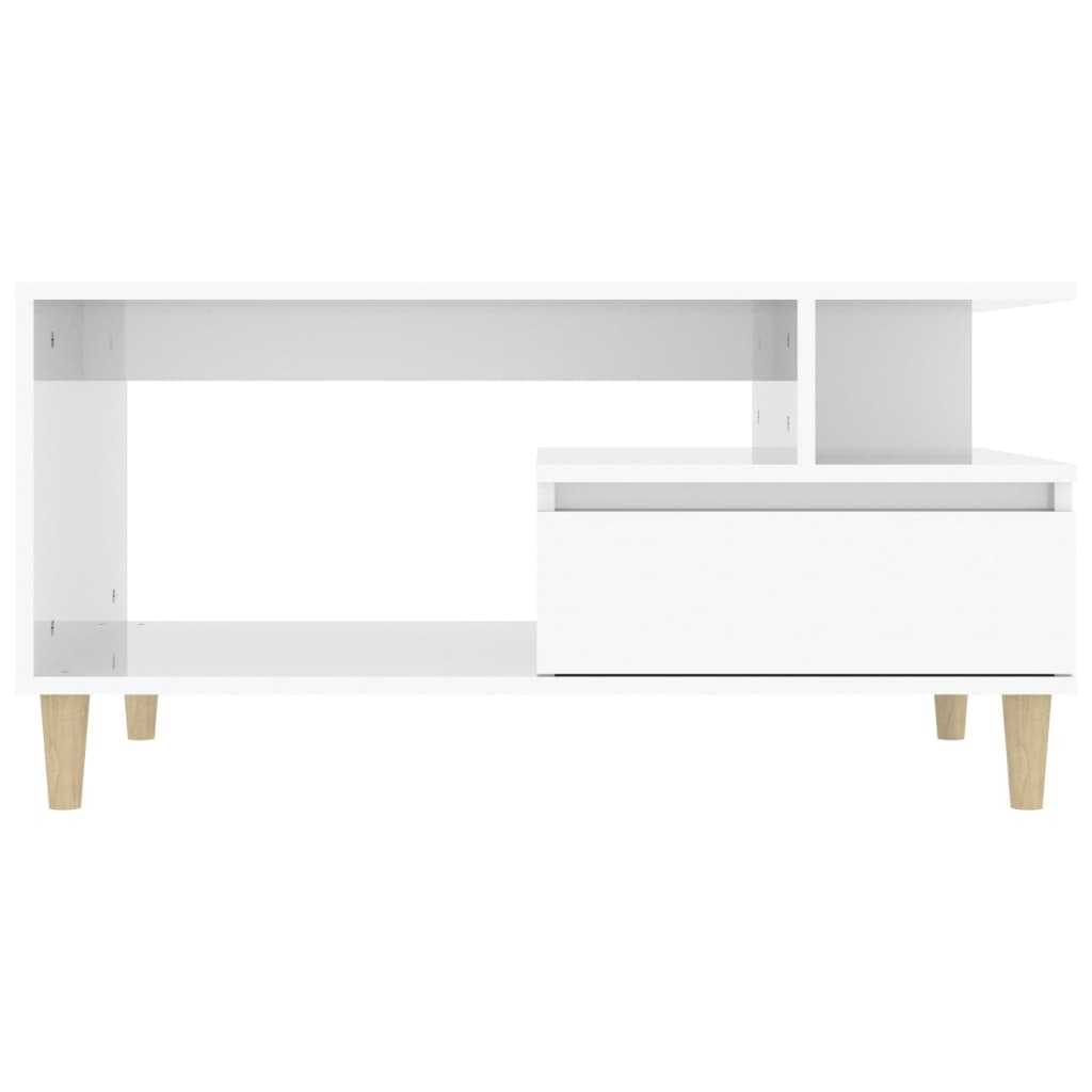 Couchtisch Hochglanz-Weiß 90x49x45 cm Holzwerkstoff - Pazzar.ch