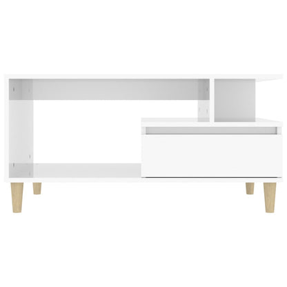Couchtisch Hochglanz-Weiß 90x49x45 cm Holzwerkstoff - Pazzar.ch