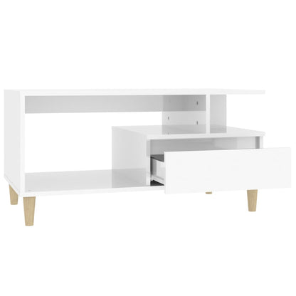Couchtisch Hochglanz-Weiß 90x49x45 cm Holzwerkstoff - Pazzar.ch