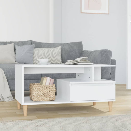 Couchtisch Hochglanz-Weiß 90x49x45 cm Holzwerkstoff - Pazzar.ch
