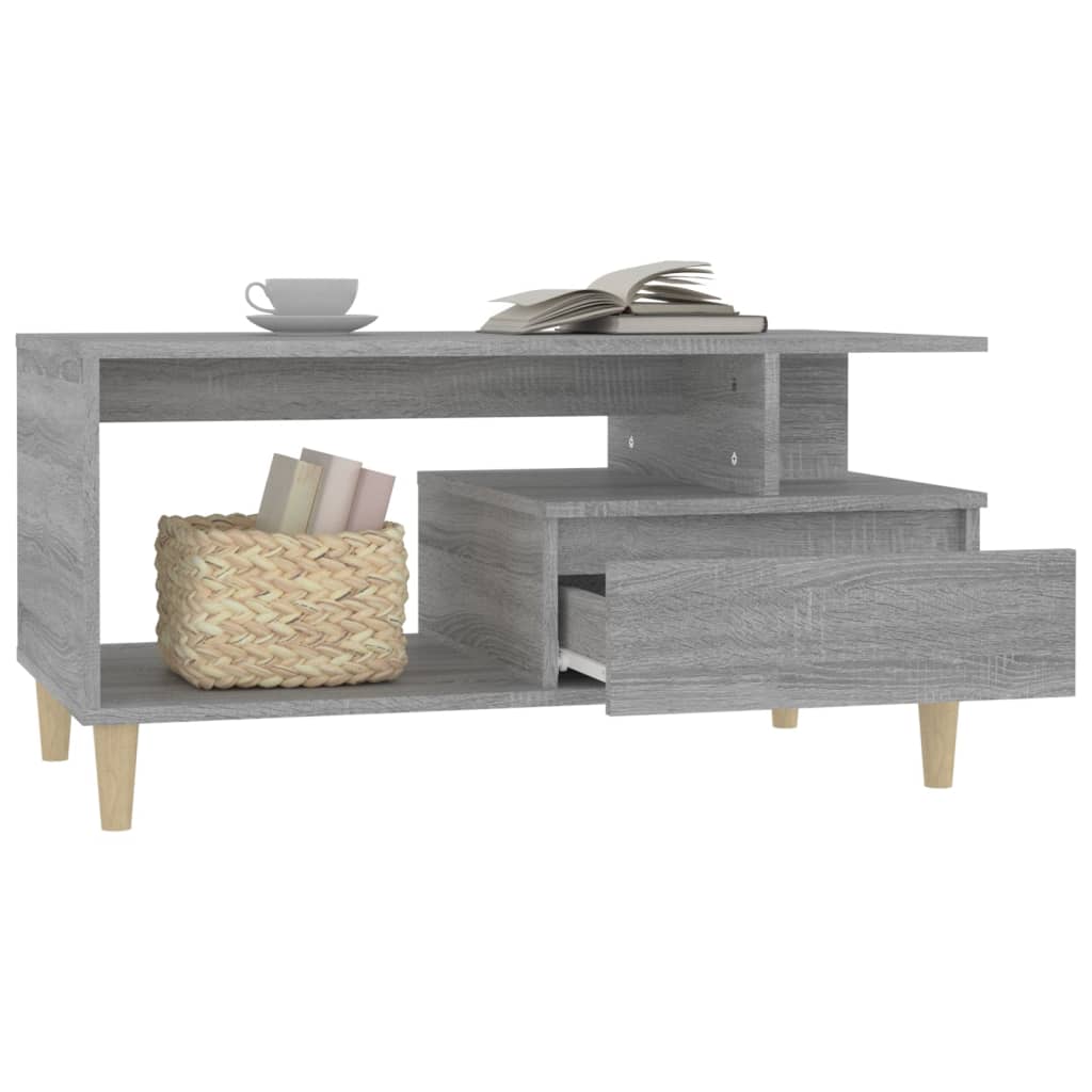 Couchtisch Grau Sonoma 90x49x45 cm Holzwerkstoff - Pazzar.ch