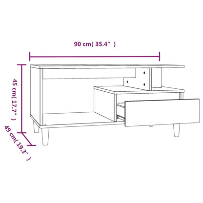 Couchtisch Grau Sonoma 90x49x45 cm Holzwerkstoff - Pazzar.ch
