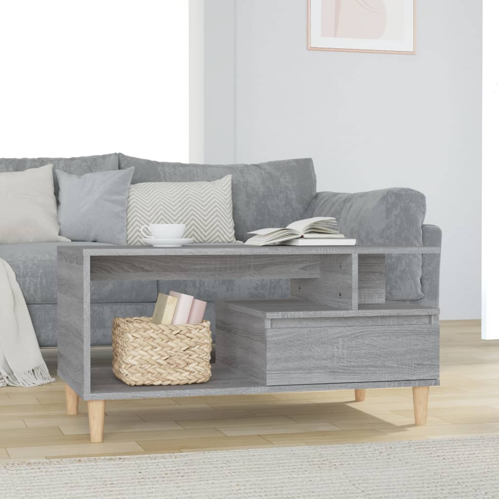 Couchtisch Grau Sonoma 90x49x45 cm Holzwerkstoff - Pazzar.ch