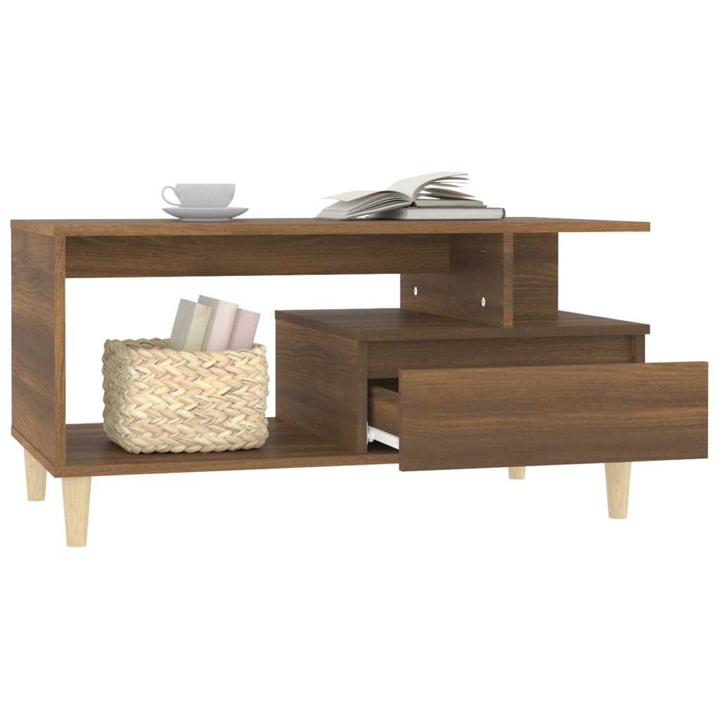Couchtisch Braun Eichen-Optik 90x49x45 cm Holzwerkstoff - Pazzar.ch