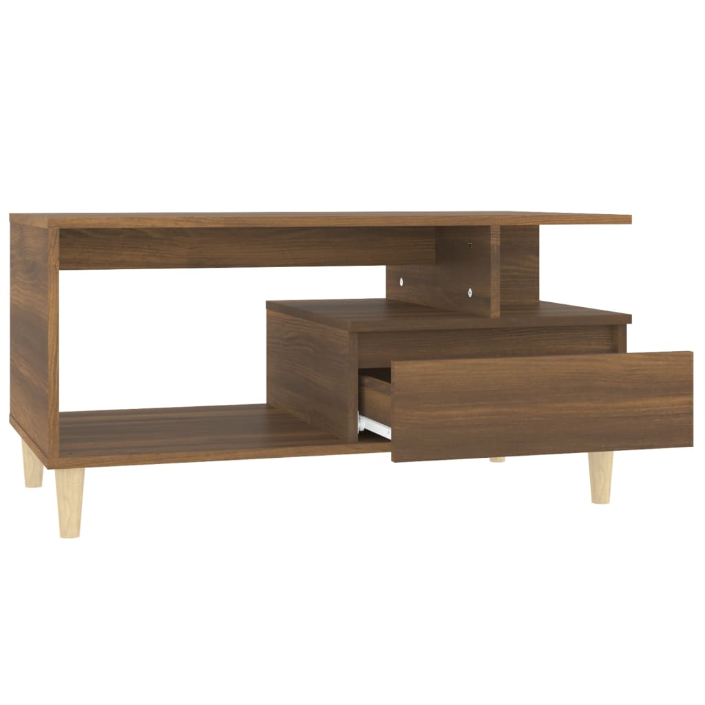 Couchtisch Braun Eichen-Optik 90x49x45 cm Holzwerkstoff - Pazzar.ch