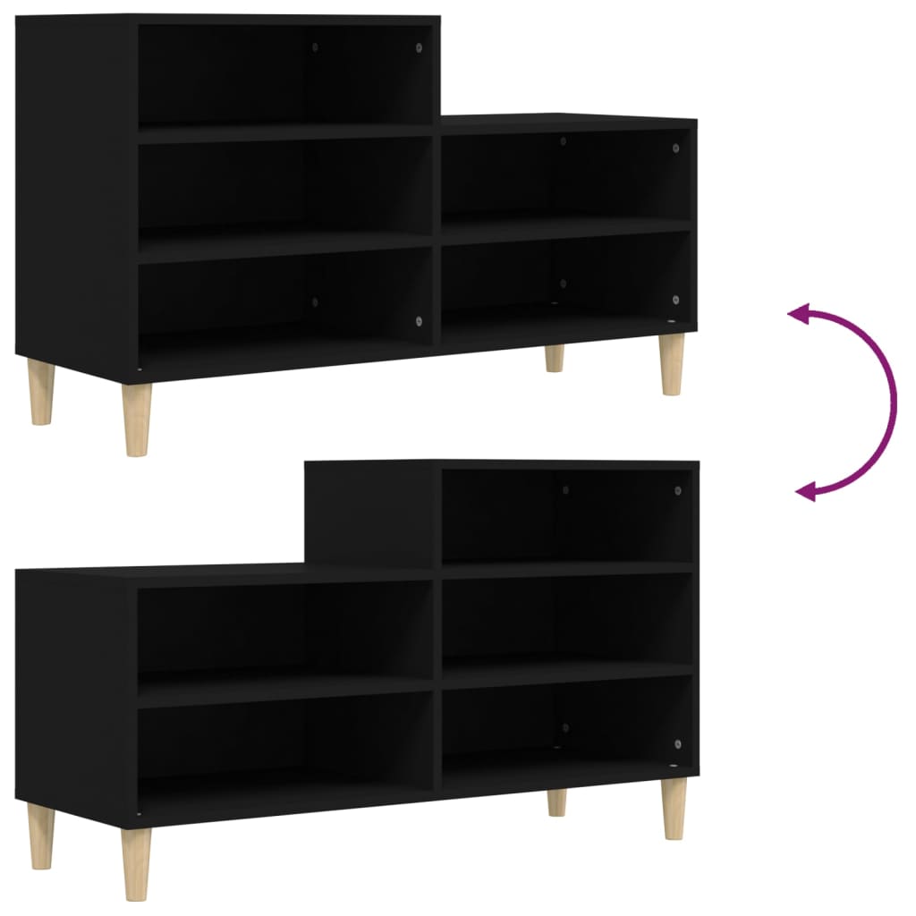 Schuhregal Schwarz 102x36x60 cm Holzwerkstoff - Pazzar.ch