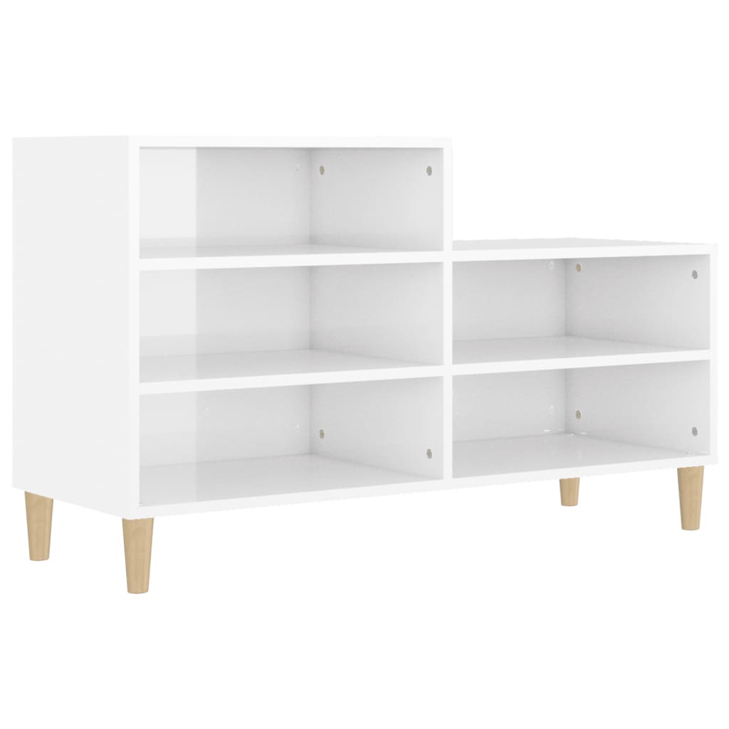 Schuhregal Hochglanz-Weiß 102x36x60 cm Holzwerkstoff - Pazzar.ch