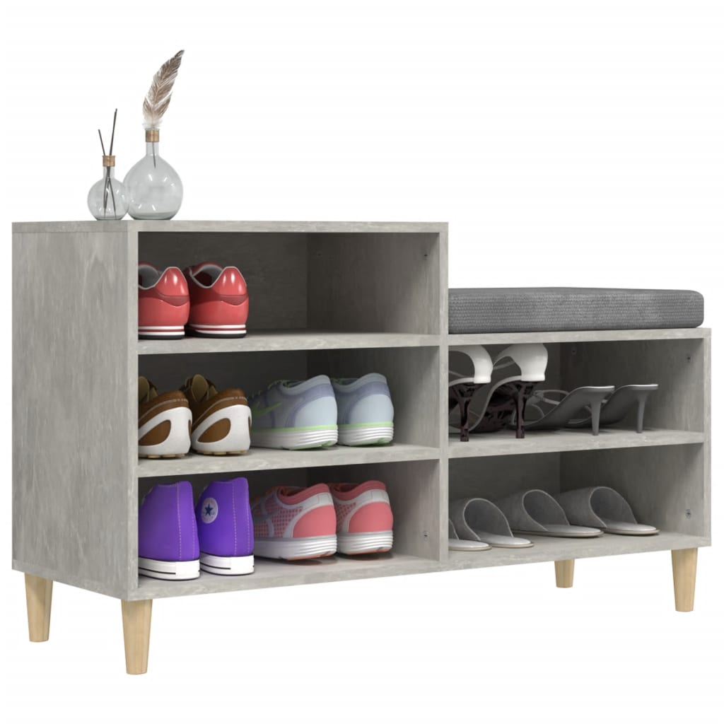Schuhregal Betongrau 102x36x60 cm Holzwerkstoff - Pazzar.ch