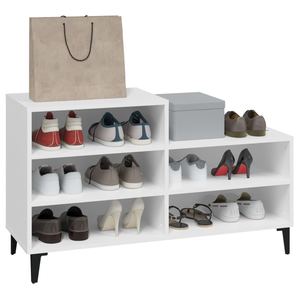 Schuhregal Weiß 102x36x60 cm Holzwerkstoff - Pazzar.ch