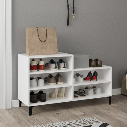 Schuhregal Weiß 102x36x60 cm Holzwerkstoff - Pazzar.ch