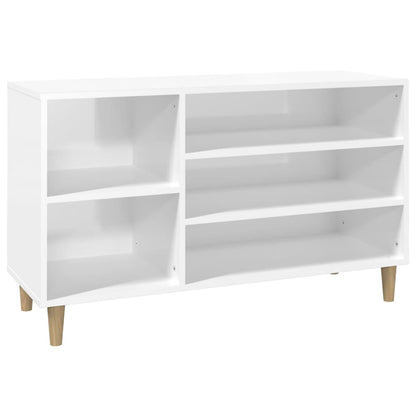 Schuhregal Hochglanz-Weiß 102x36x60 cm Holzwerkstoff - Pazzar.ch