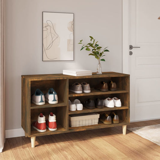 Schuhregal Räuchereiche 102x36x60 cm Holzwerkstoff - Pazzar.ch