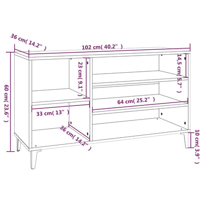 Schuhregal Sonoma-Eiche 102x36x60 cm Holzwerkstoff - Pazzar.ch
