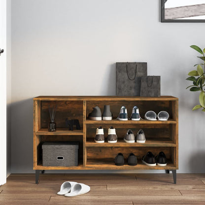 Schuhregal Räuchereiche 102x36x60 cm Holzwerkstoff - Pazzar.ch